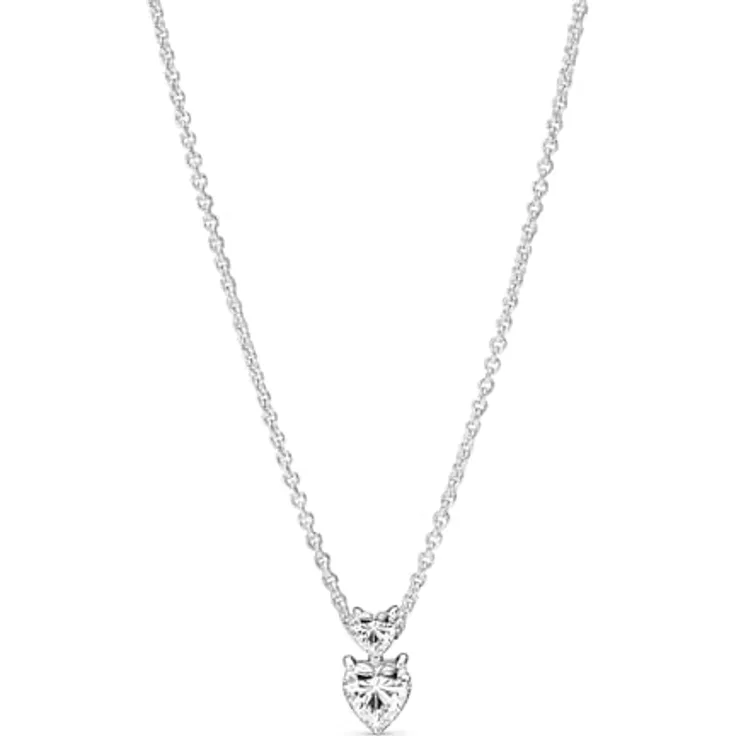 PANDORA 391229C01-45 Doppelanhänger Halskette mit Anhänger für Damen, silber