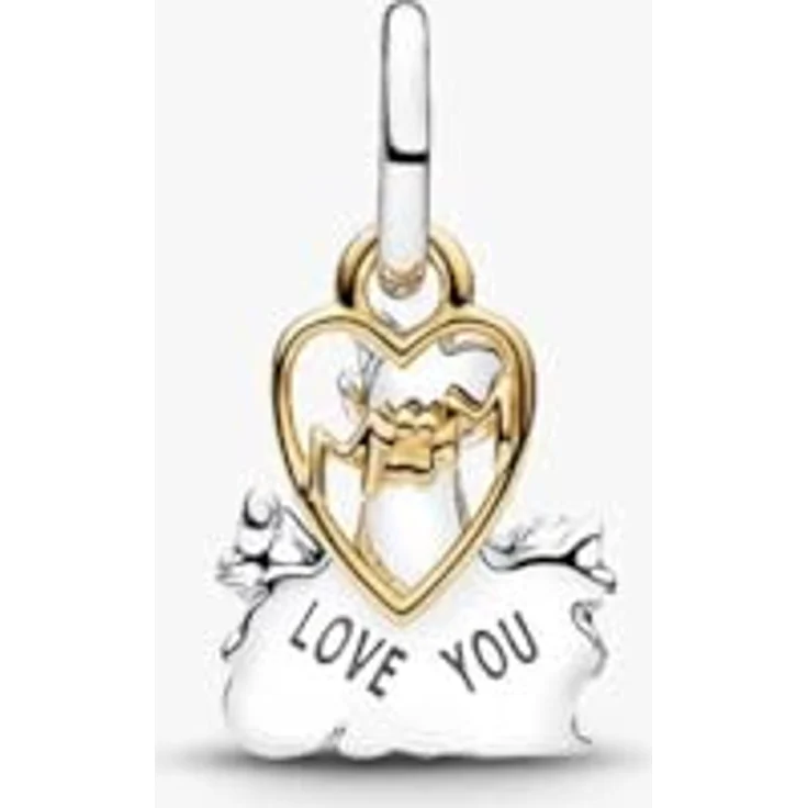 PANDORA Charm Disney Aristocats Duchess & Kätzchen, 925 Sterling Silber mit 14 Karat Vergoldung und Emaille, Schriftzug MUM, 764465C01 – Bild 2