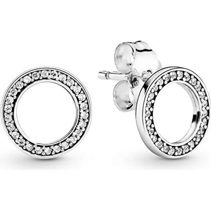 Pandora 290585CZ, Damen Ohrringe aus Silber mit Knopfdesign