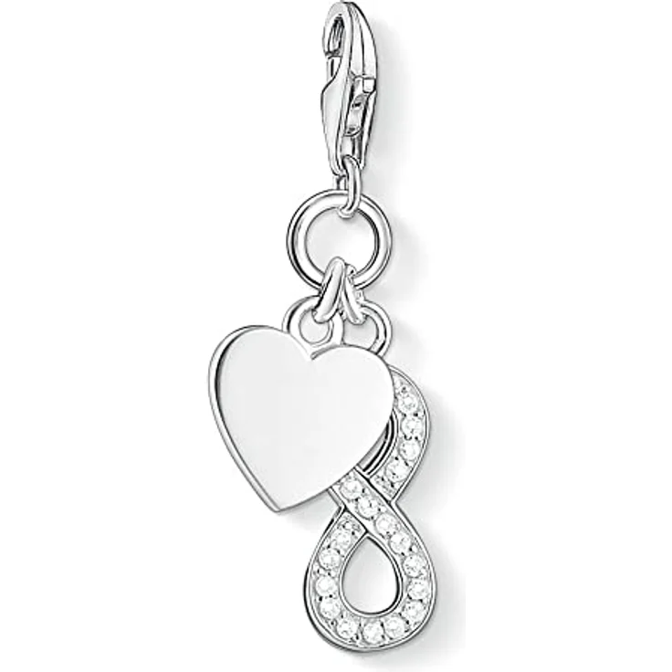 Thomas Sabo Charm-Anhänger Unendlichkeit Herz, 925 Sterling Silber, passend für Charm Armbänder und Ketten, Modell 1248-051-14 – Bild 1