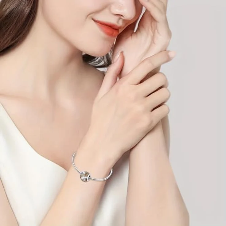 ChenYuTe 925 Sterling Silber Charms, Dangle Anhänger mit 5A-Zirkonia, kompatibel mit Pandora und europäischen Armbändern, für Frauen – Bild 4