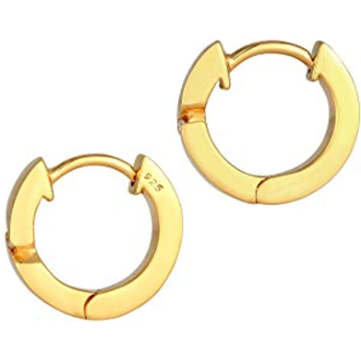 DIAMORE Ohrringe Creolen Basic mit Diamant (0.04 ct.) in 925 Sterling Silber, elegant und handgefertigt – Bild 3
