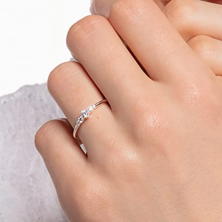 THOMAS SABO Fingerring, 925er Silber mit Zirkonia in strahlendem Weiß – Bild 3