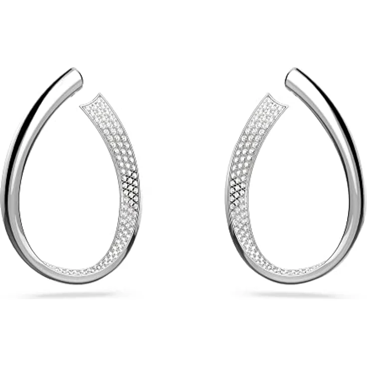 Swarovski Exist Kreolen, Rhodinierte Ohrringe mit Klaren Swarovski Kristallen, 4.6 x 4.1 cm – Bild 1