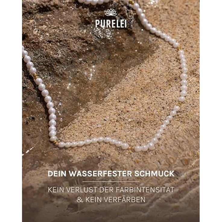 Purelei Finesse Kette Damen, Wasserfeste Halskette aus Edelstahl, 40-45 cm verstellbar, Gold – Bild 5