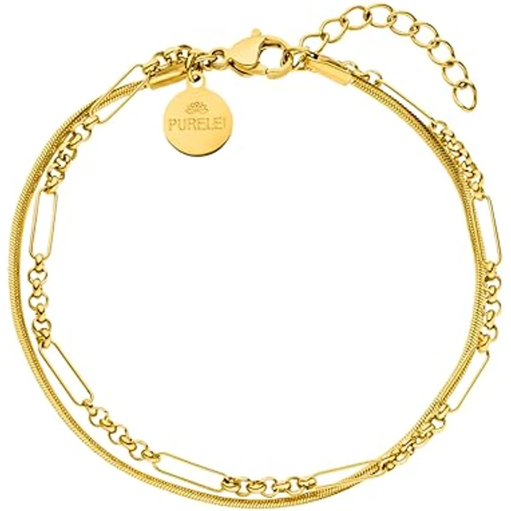 Purelei Sleeky Unison Armband (Gold) – Edelstahl, verstellbare Länge 16-19 cm, wasserfest und hawaiianisch inspiriert – Bild 1
