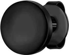 True Rebels Herren Ohrstecker, Edelstahl schwarz, 7,9 mm mit Steckverschluss, kratzfest und wassertauglich