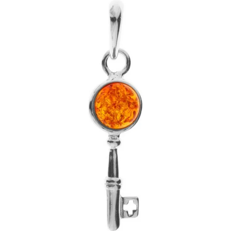 OSTSEE-SCHMUCK Kettenanhänger mit Bernstein, Sterlingsilber 925/000, Innendurchmesser 3,2 mm
