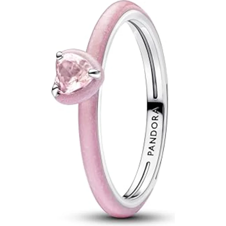 PANDORA Me Rosafarbenes Chakra Herz Ring, Sterling Silber mit vergoldeter Metalllegierung und künstlichem Kristall, Größe 52, 193088C02-52 – Bild 1