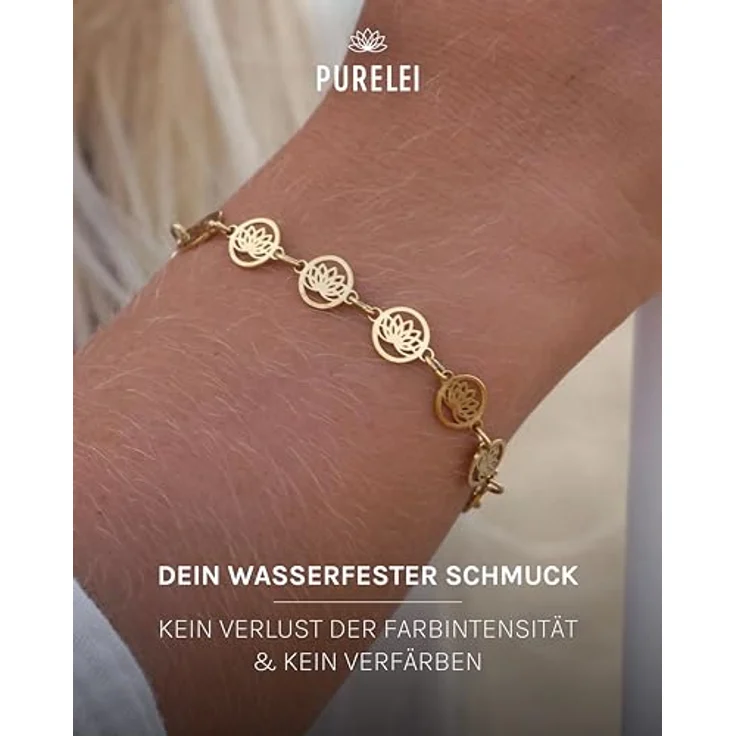 Purelei Recognition Armband (Gold) – Wasserfestes Damen Armband aus Edelstahl, verstellbar von 16-19 cm, elegant & hawaiianisch inspiriert – Bild 5