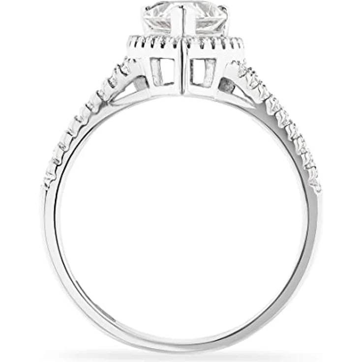 FAVS Damenring 925er Silber mit 1 Zirkonia, Breite 1,1 cm, Stärke 1,6 mm, elegant verpackt – Bild 2