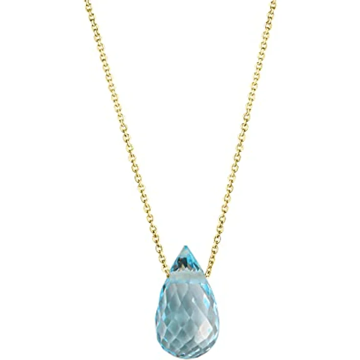 Celesta Damen Anhänger mit Kette, 375 Gold, sky Blautopas, 42+3 cm, glänzend, filigran verarbeitet – Bild 1