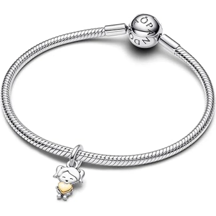 PANDORA Moments Happy Girl Charm-Anhänger aus Sterling Silber mit vergoldeter Metalllegierung, kompatibel mit Moments und ME Armbändern, 763601C00 – Bild 3