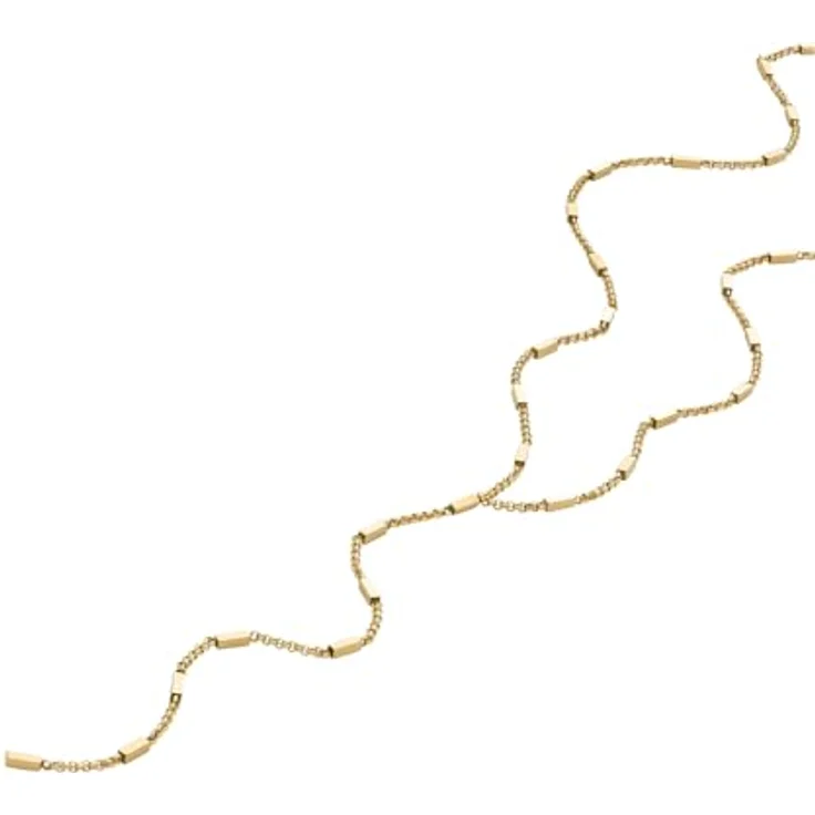 Fossil Damen-Halskette aus Edelstahl, Karabinerverschluss, Butter-Gold, poliert – Bild 2