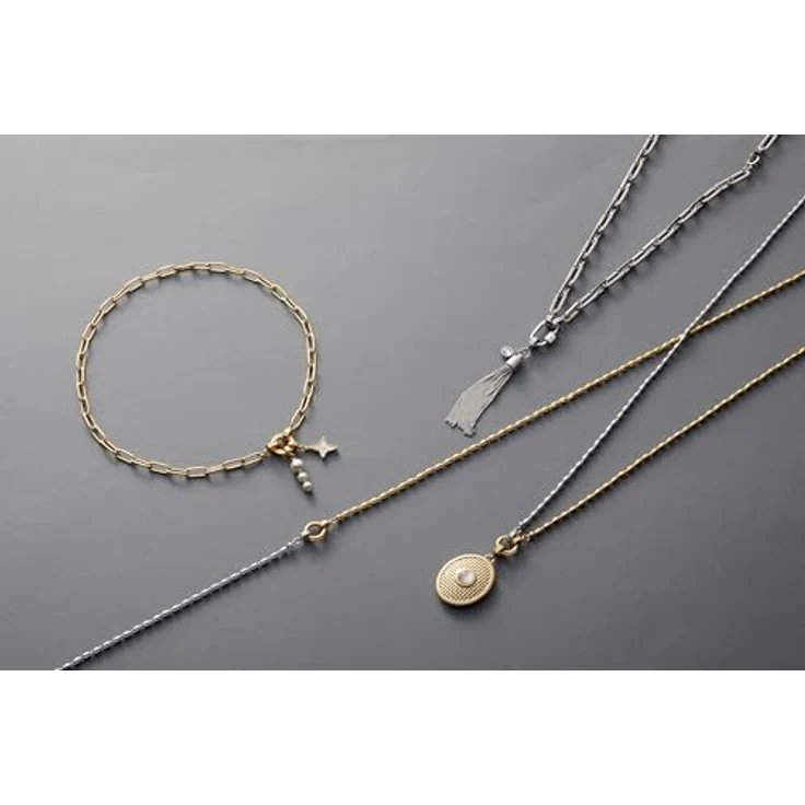 JEWELS BY LEONARDO Anhänger Clip & Mix Boa, Ketten-Anhänger aus goldfarbenem Edelstahl mit Imitationsperlen und goldfarbenen Plättchen, Schmuck Geschenk für Frauen, 024424 – Bild 4