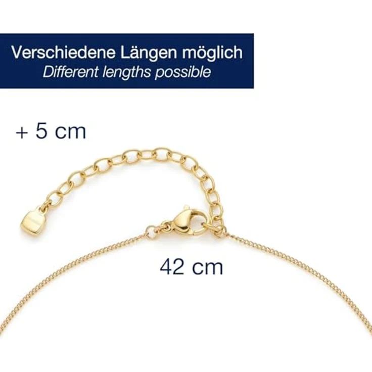 JEWELS BY LEONARDO Halskette Ciao Tally, kurze Panzer-Kette aus goldfarbenem Edelstahl mit beweglichem ovalen Perlmutt-Anhänger, 42-47 cm, Schmuck Geschenk für Frauen – Bild 2