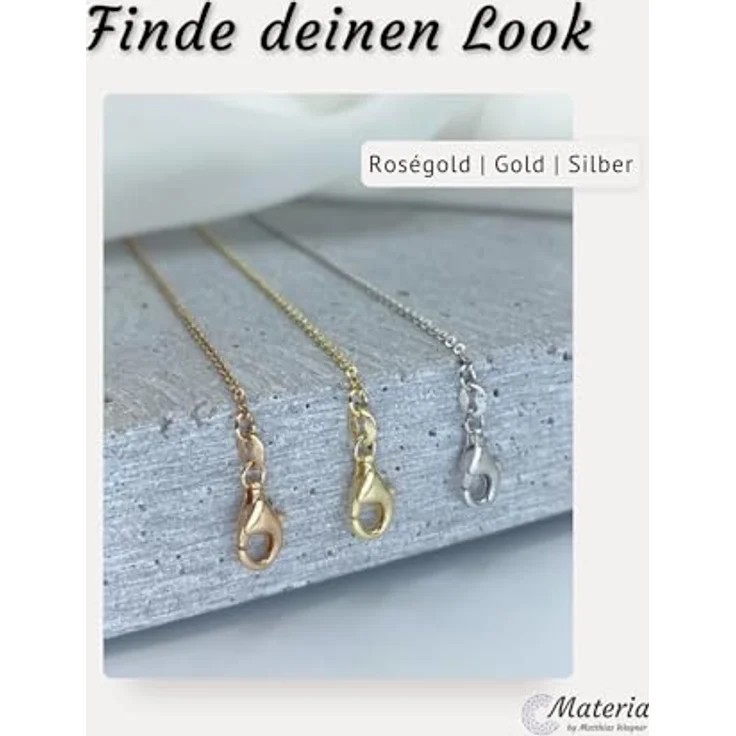 MATERIA by Matthias Wagner Armband Sterling Silber 925 Damen, vergoldet im Ankerketten Design, 18-21 cm verstellbar, gold – Bild 3
