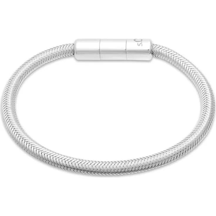 s.Oliver Herren Bracelet, Armband aus poliertem Edelstahl, silber, verstellbar bis 22 cm, wasserfest & hautfreundlich
