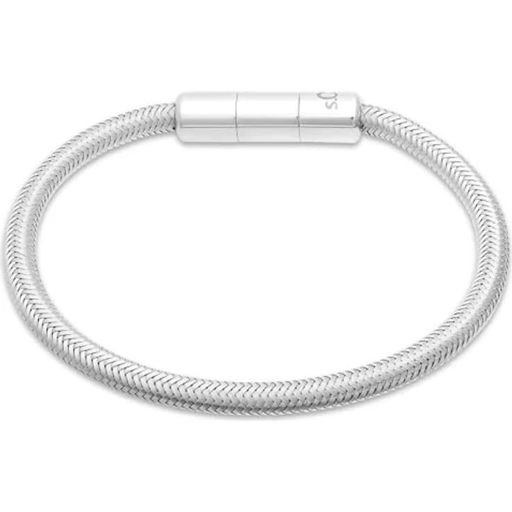 s.Oliver Herren Bracelet, Armband aus poliertem Edelstahl, silber, verstellbar bis 22 cm, wasserfest & hautfreundlich – Bild 1