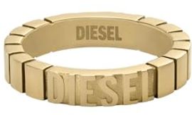 DIESEL Men's Stainless Steel Band Ring, Gold-Edelstahl, Breite 0.45cm, Combo-Finish
