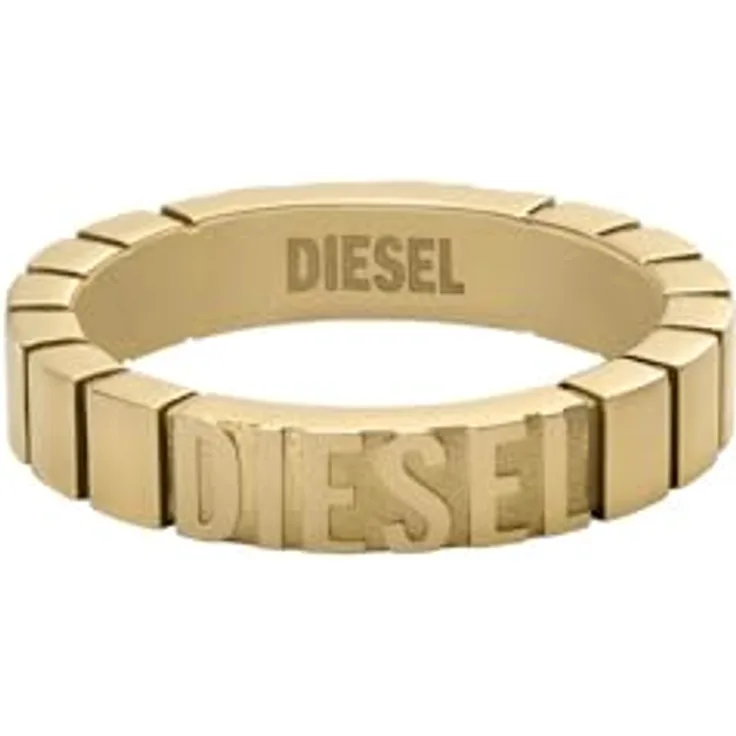 DIESEL Men's Stainless Steel Band Ring, Gold-Edelstahl, Breite 0.45cm, Combo-Finish