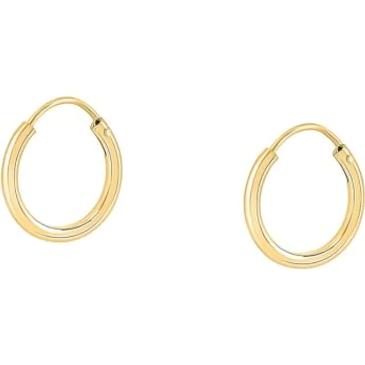 FAVS Creolen 89147395, Runde Ohrringe aus vergoldetem 925er Silber mit Klappverschluss, klassisches Design – Bild 1