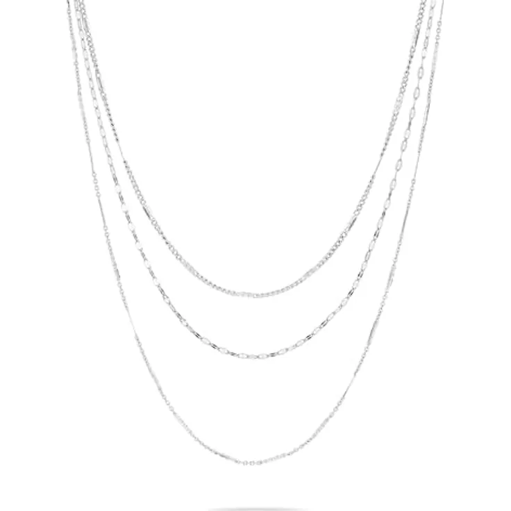Liebeskind Berlin Halskette LJ-1459-N-58, Edelstahl poliert, 58 cm Ketten-Mix mit Karabinerverschluss, Silber