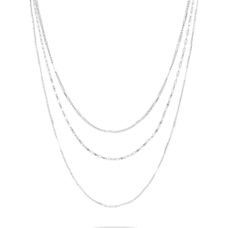Liebeskind Berlin Halskette LJ-1459-N-58, Edelstahl poliert, 58 cm Ketten-Mix mit Karabinerverschluss, Silber – Bild 1