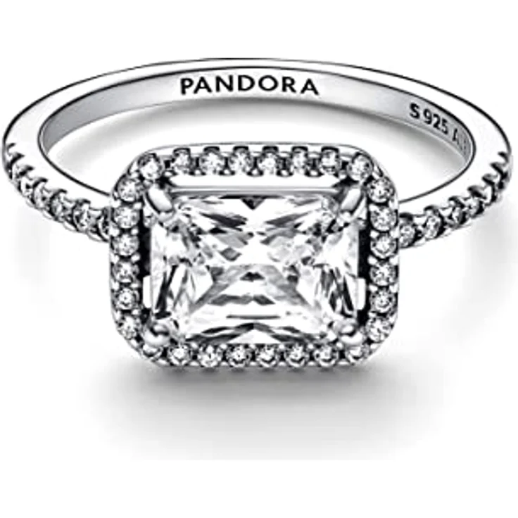 PANDORA Timeless Rechteckiger Funkelnder Strahlenkranz Ring, Sterling-Silber mit Cubic Zirkonia, Größe 54, 192391C01-54 – Bild 2