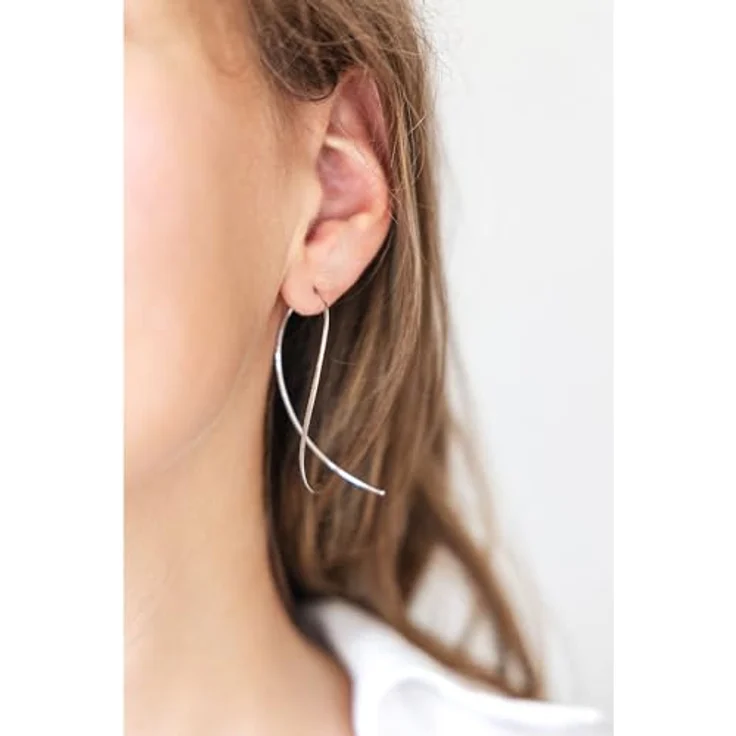 Celesta Ohrhänger 925 Silber, rhodiniert, glanz-matt, 67mm Länge, Geschenk für Damen – Bild 3