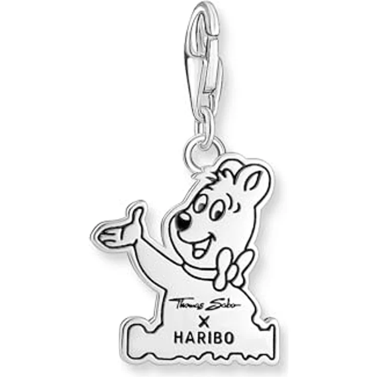 THOMAS SABO Charm-Anhänger Goldbären HARIBO, recyceltes Silber mit Kaltemaille in Gelb, Rot und Schwarz – Bild 3