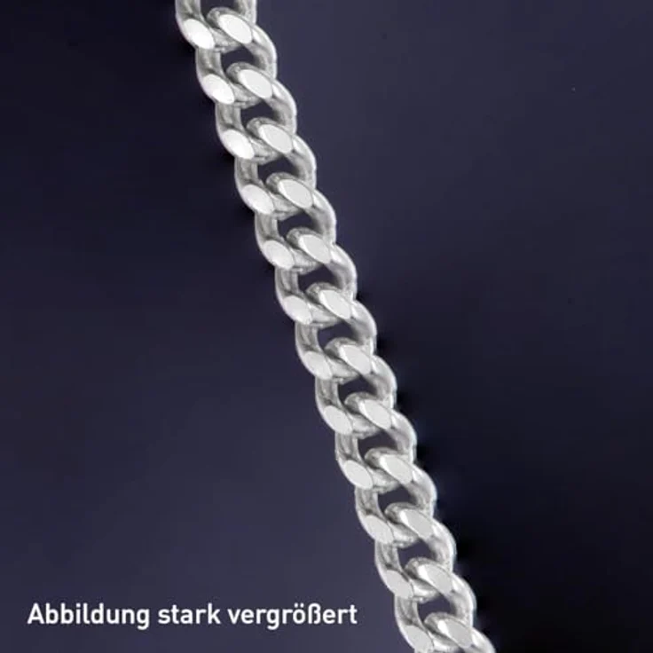 trendor Panzerkette für Anhänger, 925 Silber, feine Flachpanzerkette, 1,2 mm, anlaufgeschützt, poliert und diamantiert, Made in Germany – Bild 2