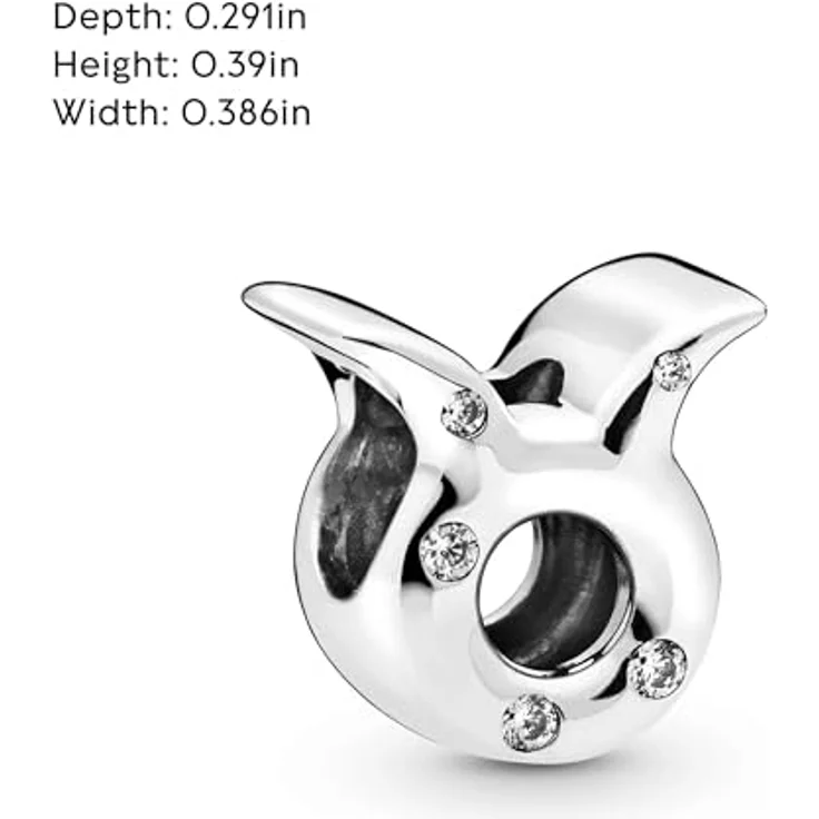 PANDORA Charm "Sternzeichen Stier" 798418C01, Wendbares Bead mit Cubic Zirkonia und Metallperlen, Damen – Bild 4