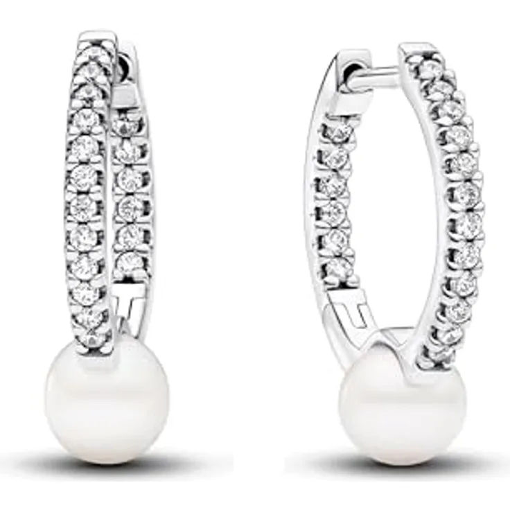 Pandora Creolen Timeless 293171C01, klassische Ohrringe aus Sterling-Silber