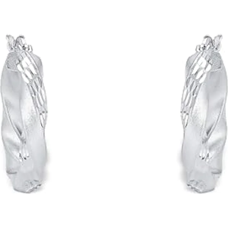 Amor Creolen 925 Sterling Silber Damen Ohrschmuck, 22 mm, matt-glänzend, kommt in Schmuck Geschenk Box – Bild 3