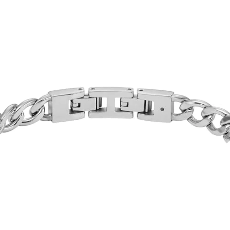 Fossil Herrenarmband aus Edelstahl, silber, mit Faltverschluss, 205 mm Länge, 42 mm Breite – Bild 5