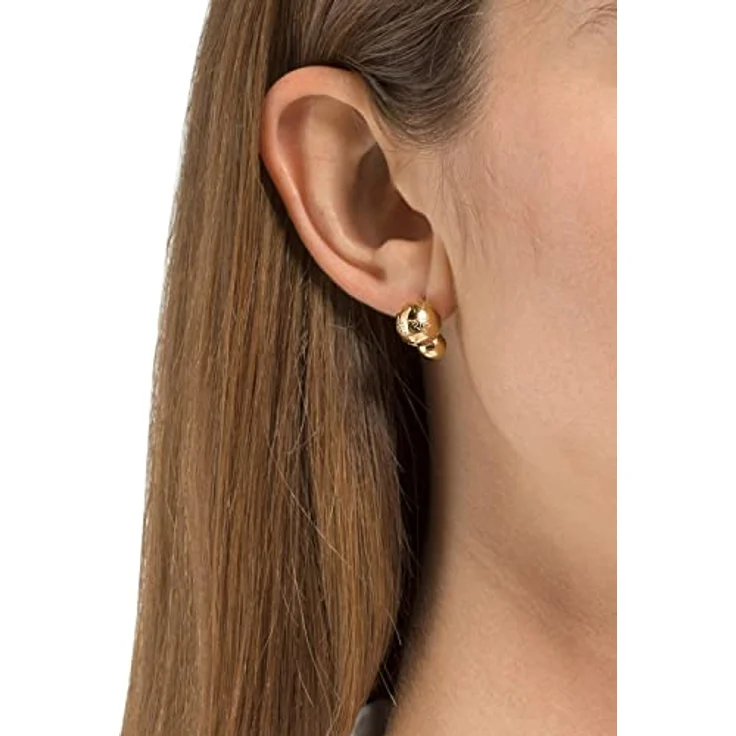 JOOP! Paar Ohrstecker, Beads-Design aus Edelstahl mit IP Gold Beschichtung, 16 mm – Bild 4