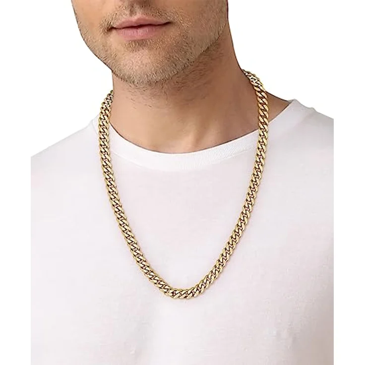 BOSS Jewelry Gliederhalskette für Herren, Panzer-Halskette in Gelbgold, 61 cm mit magnetischem Verschluss und graviertem Logo - 1580402 – Bild 4