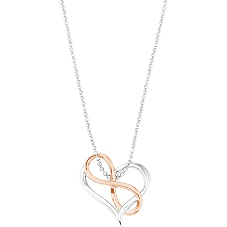 Amor Kette mit Anhänger 925 Sterling Silber, Zirkonia synth., 43 cm, Infinity Design, inklusive Schmuck Geschenk Box, Modell 2018179