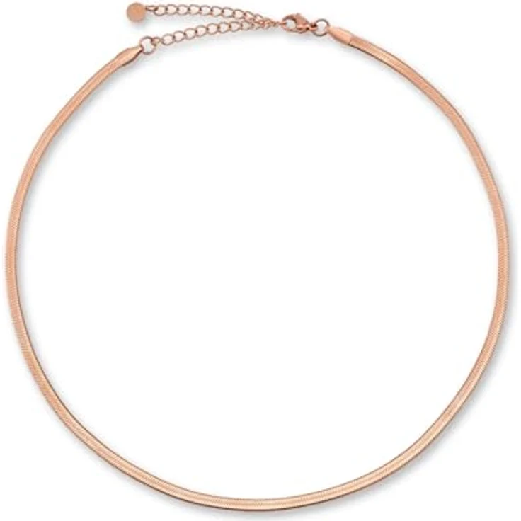 GD GOOD.designs Schlangenkette Rosegold, flache Rosekette ohne Anhänger, 3mm Edelstahl Choker, wasserfest, größenverstellbar von 38 bis 45 cm – Bild 1