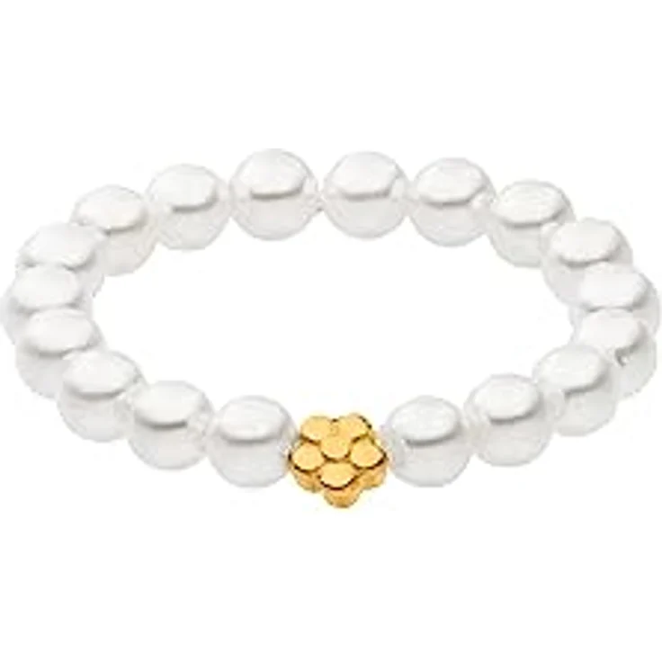 Purelei Shiny Bloom Ring, Wasserfester elastischer Damenring aus Muschelperlen, in Gold, Größe S/M – Bild 1