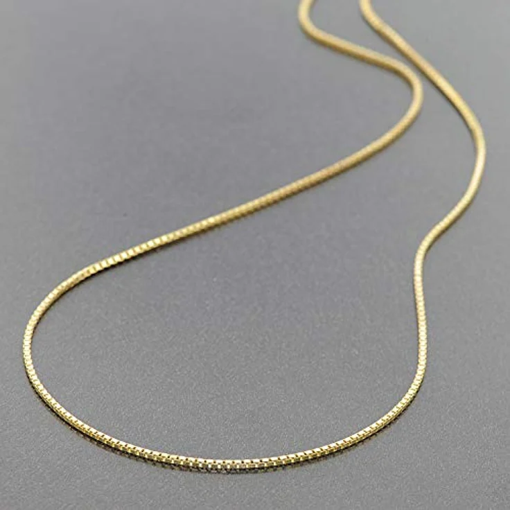 trendor Feine Veneziakette Silber 925 Goldplattiert, filigran mit 0,9 mm Stärke, Damen-Halskette, Made in Germany – Bild 4