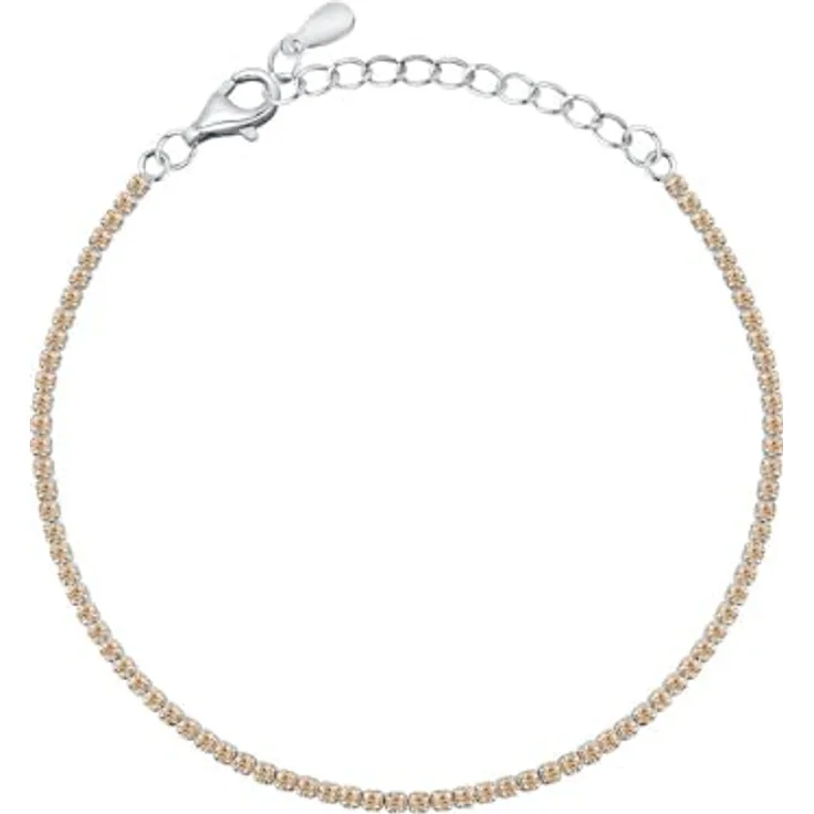 CHRIST Armband 89086337, Tennisarmband mit gelben Zirkonia, 925er Silber, Karabinerhakenverschluss