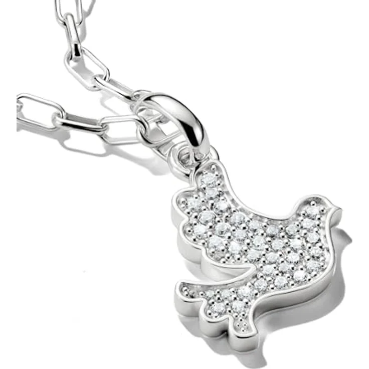 Thomas Sabo Charm Club Connect Charm-Anhänger Friedenstaube, recyceltes 925 Silber mit filigraner Öse, flexibel tragbar – Bild 2
