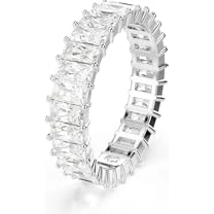 Swarovski Matrix Ring, Baguette-Schliff, Weiß, rhodiniert mit Swarovski Zirconia – Bild 2