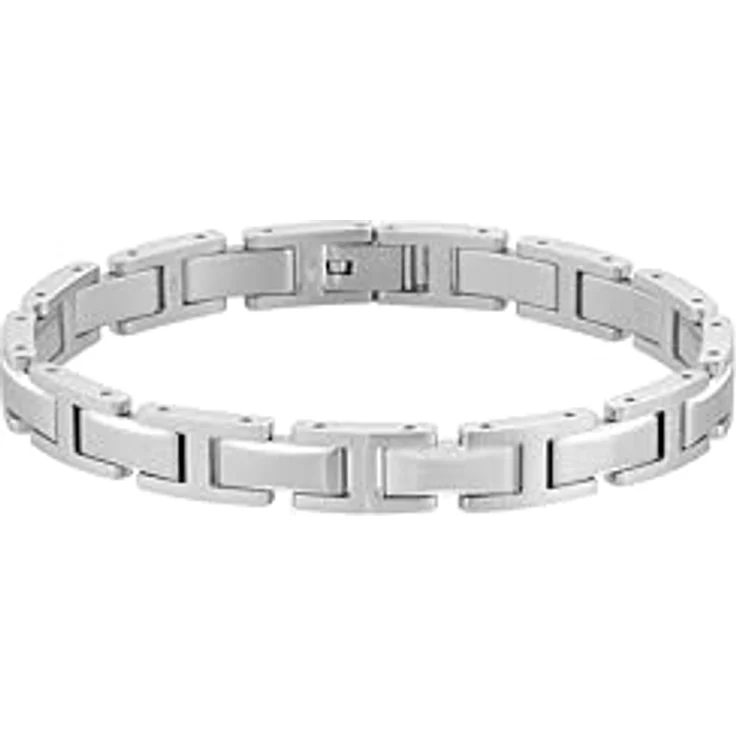 BOSS Jewelry NOLAN Edelstahl Gliederarmband für Herren, 175-190 mm, H-Glieder-Design mit Faltschließe, hypoallergen – Bild 3