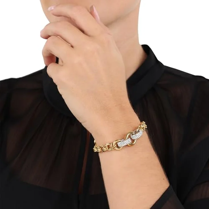 Joop! Damen Armband Edelstahl, Bicolor mit synth. Zirkonia, Längenverstellbar 19+3 cm, in Schmuck Geschenk Box – Bild 2