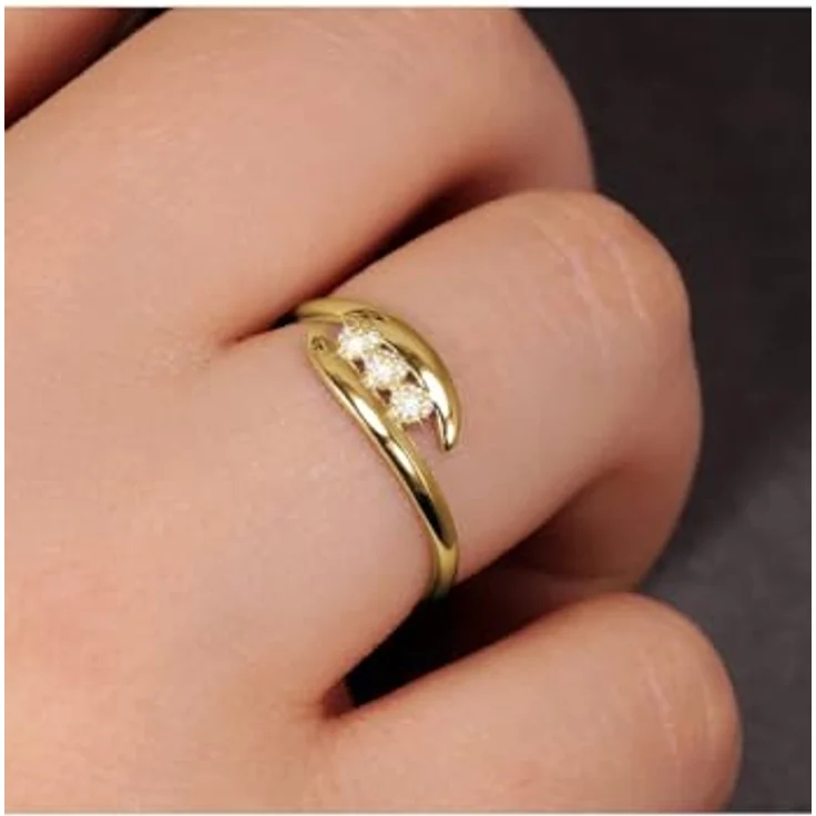 CHRIST Damen-Damenring 375er Gelbgold mit 12 Diamanten, Ringgröße 52 – Bild 4