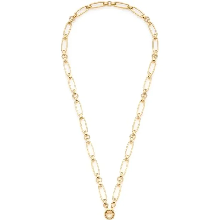 JEWELS BY LEONARDO Halskette Clip & Mix Mathilde, goldfarbener Edelstahl mit verbindungs-Ring für Charms, 65 cm, Allergikerfreundlich, Teil der Mauritia Mack Kollektion