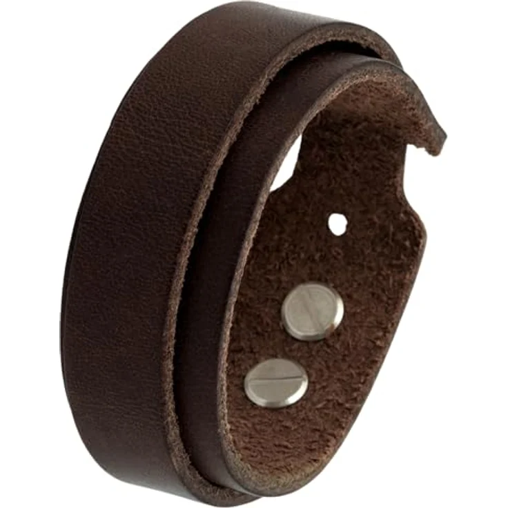 Simaru Lederarmband für Damen & Herren, 25mm breit, pflanzlich gegerbtes Echtleder, robuste Schraubniete, allergikerfreundlich – Bild 1